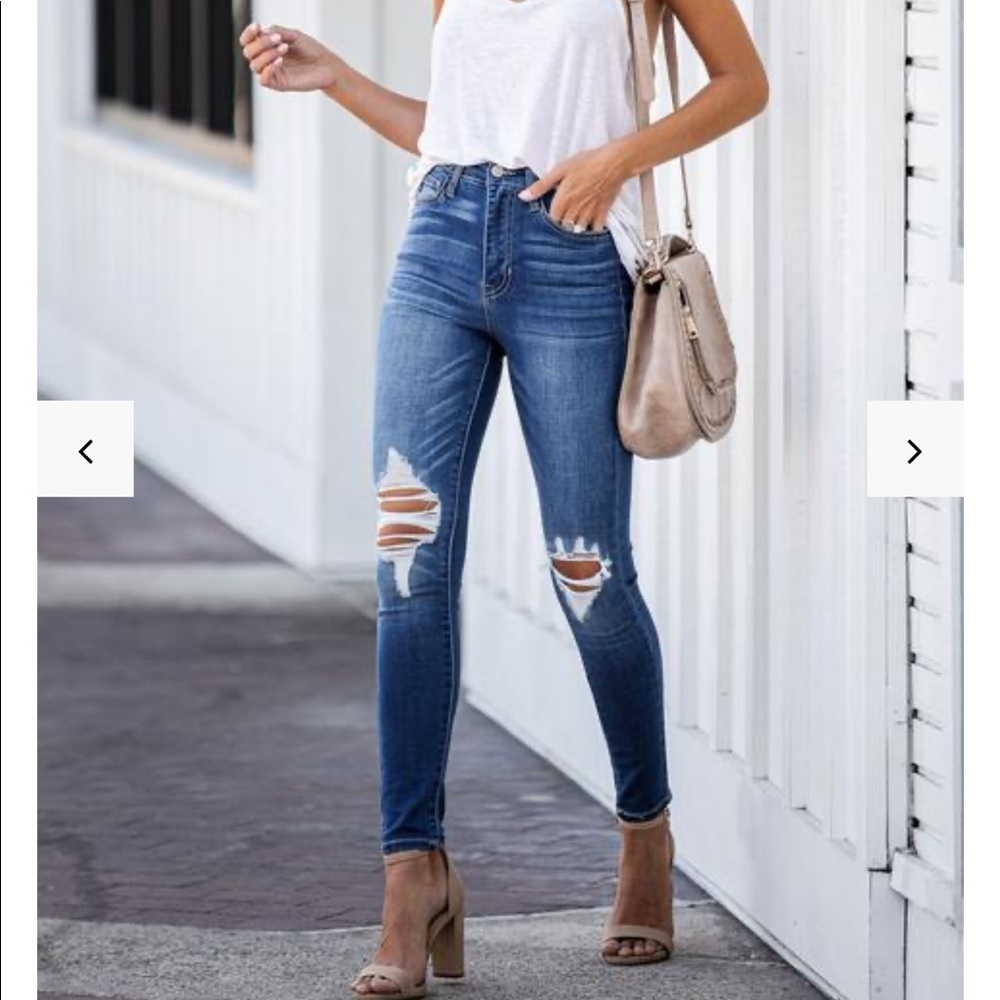 Lambert High Rise Distressed Skinny Jean by Vici